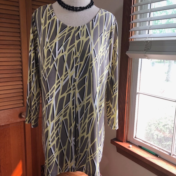 Alfani Tops - Alfani print stretch 3/4 sleeve tunic top